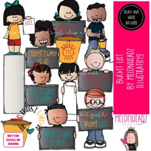 Bucket List clip art, future, things to do COMBO PACK