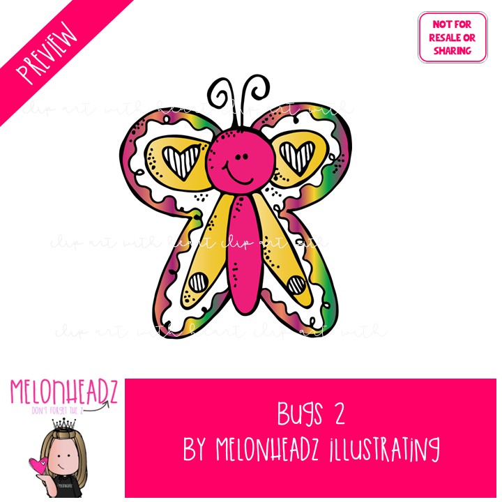 Bugs 2 clip art, insect, grasshopper COLORED Version - Image 2