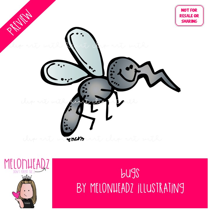 Bugs clip art, insect, butterfly COLORED Version - Image 2