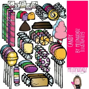 Candy clip art, treat, cotton candy COLORED Version