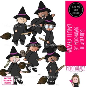 Wizard clip art, Flying, Witch Mini