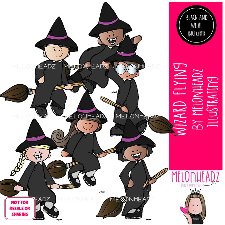 Wizard clip art, Flying, Witch Mini