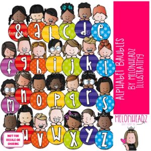 Alphabet Baubles clip art, Letters clip art COLORED Version