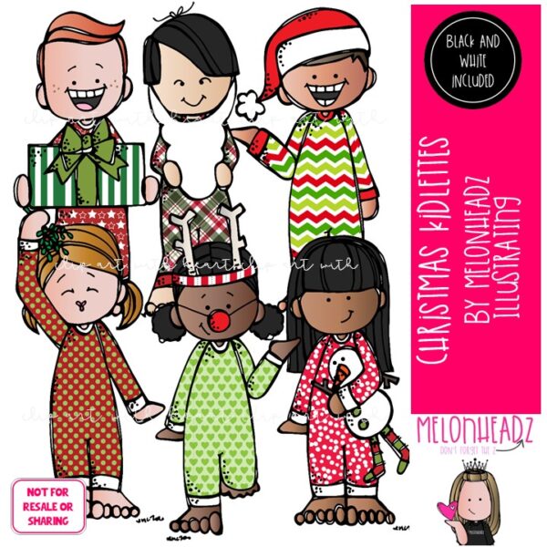 Christmas Kidlettes clip art digi stamp Mini