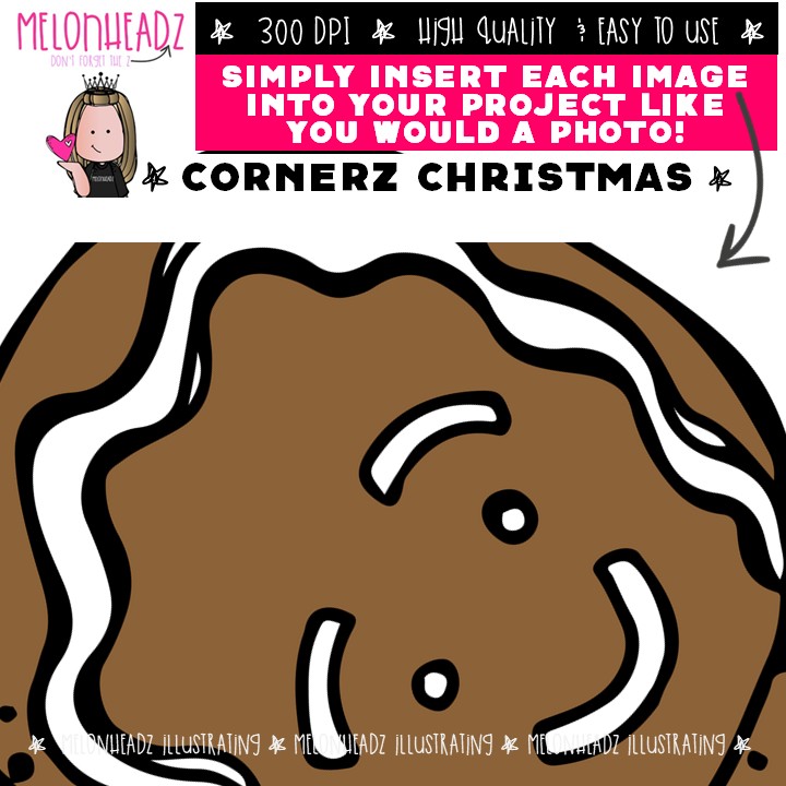 Cornerz Christmas clip art, Santa clip art, Reindeer clip art Mini - Image 3