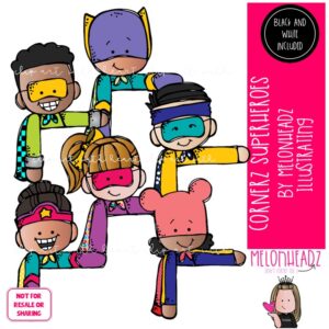 Cornerz clip art, Superhero, topper Mini