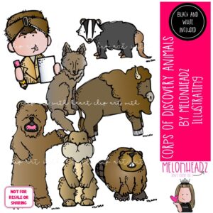 Corps of Discovery clip art, Animals, Historical Figure Mini