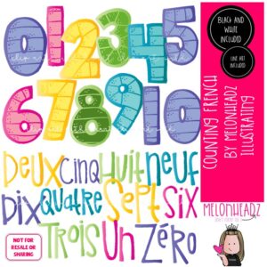 Counting clip art, French, numbers COMBO PACK