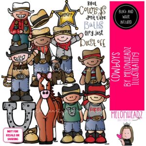 Cowboy clip art, western, horse COMBO PACK