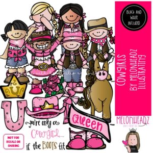 Cowgirl clip art, western, horse COMBO PACK