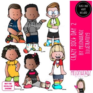 Crazy Socks Day clip art Set 2, School Spirit clip art Mini