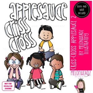 Criss Cross Applesauce clip art set 2, Cross Legged Sitting clip art, Mini