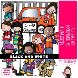 Crosswalk clip art, Safety clip art, After School clip art BLACK AND WHITE