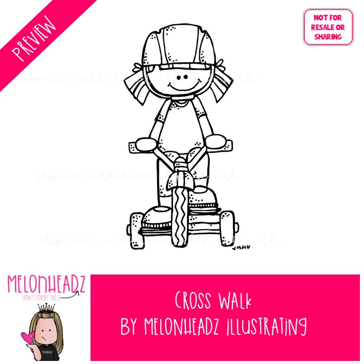 Crosswalk clip art, Safety clip art, After School clip art BLACK AND WHITE - Image 2