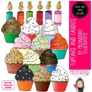 Cupcakes and Candles clip art, birthday, dessert COMBO PACK