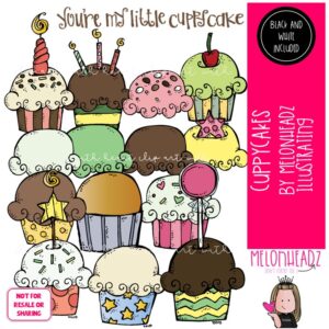 Cuppycakes clip art, cupcake, dessert COMBO PACK