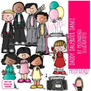 Daddy Daughter Dance clip art COLORED Version