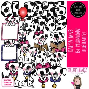 Dalmatians clip art, dog, pet, numbers COMBO PACK