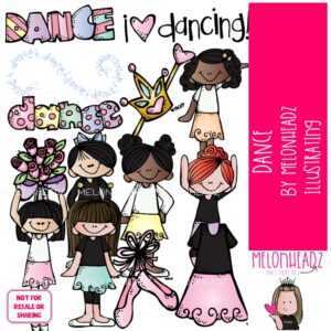 Dance clip art, ballet, bouquet COLORED Version