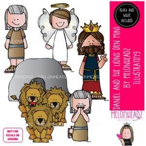 Daniel and the Lions Den clip art, Bible Mini