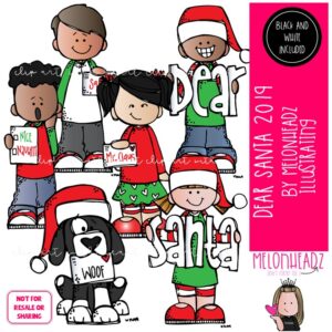 Dear Santa clip art 2019, Santa Letter clip art, Christmas clip art Mini