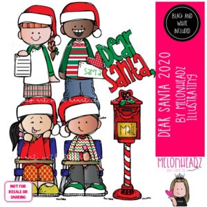 Dear Santa clip art 2020, Santa Letter clip art, Christmas clip art Mini
