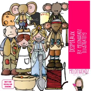 Desperaux clip art Literature clip art Mouse clip art Book Companion clip art COLORED Version