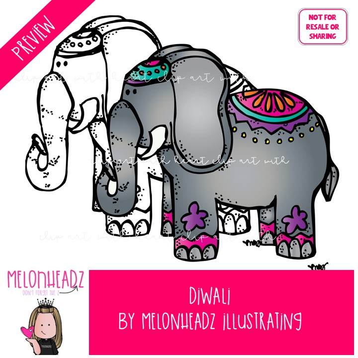 Diwali clip art, Deepavali clip art COMBO PACK - Image 2