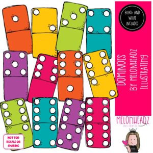 Dominoes clip art, game, play COMBO PACK