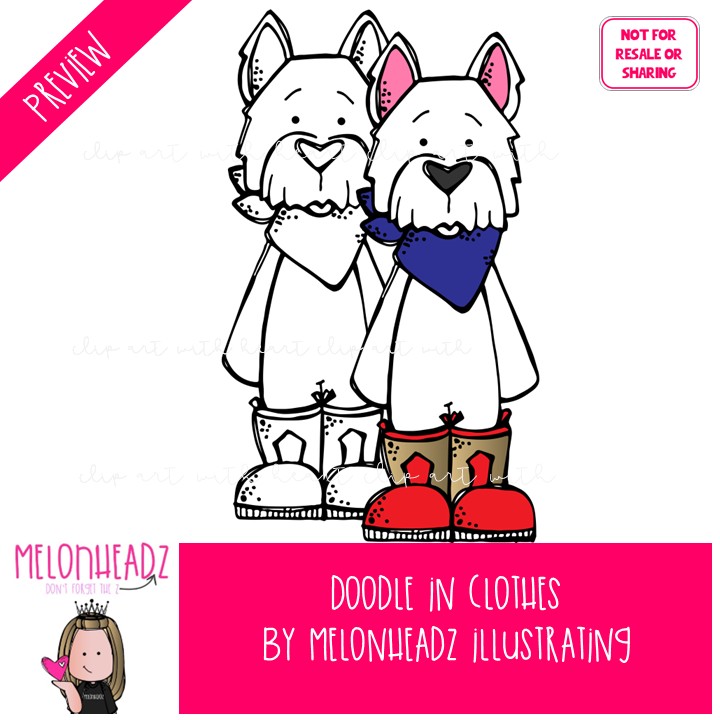 Doodle in clothes clip art, dog Mini - Image 2