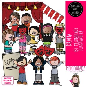 Drama clip art, script, acting COMBO PACK
