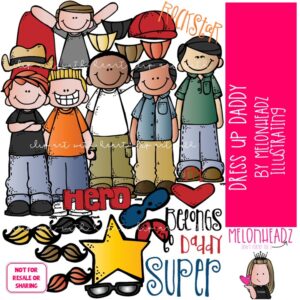 Dress Up Daddy clip art Build A Dad clip art COLORED Version