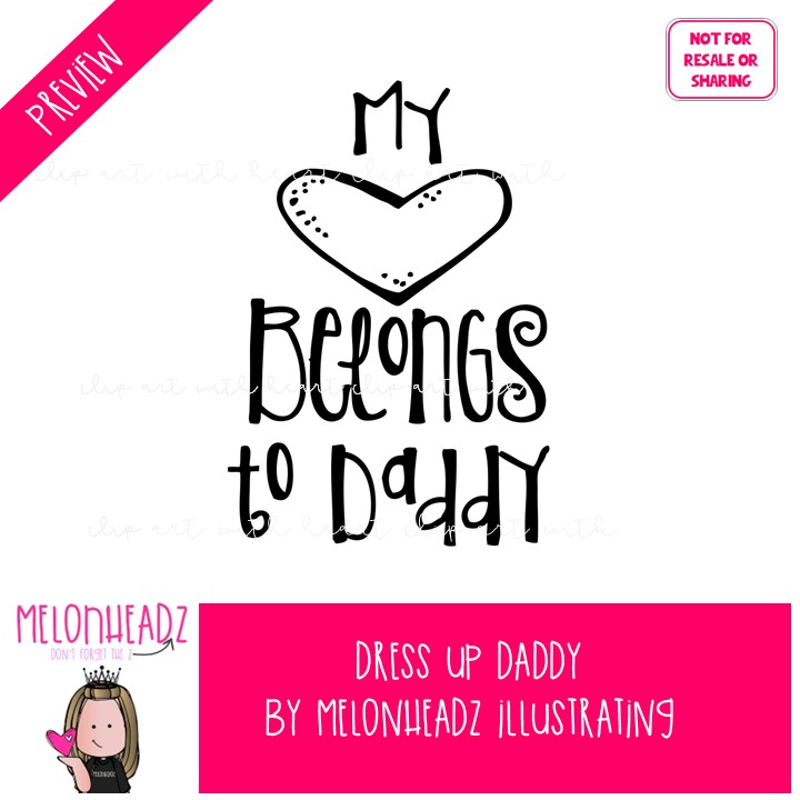 Dress up Daddy clip art Build A Dad clip art BLACK AND WHITE - Image 2