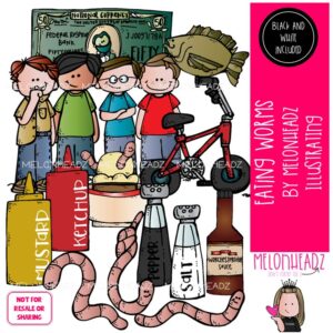 Eating Worms clip art, literature, book companion COMBO PACK