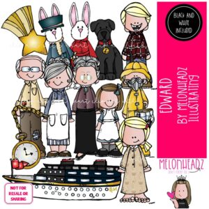 Edward clip art, rabbit, literature, book companion COMBO PACK