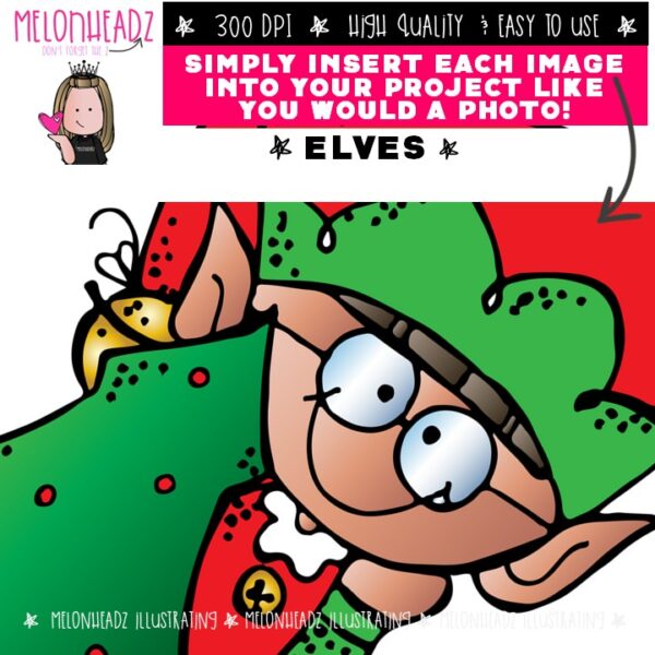 Elves clip art 2017, Christmas COMBO PACK - Melonheadz