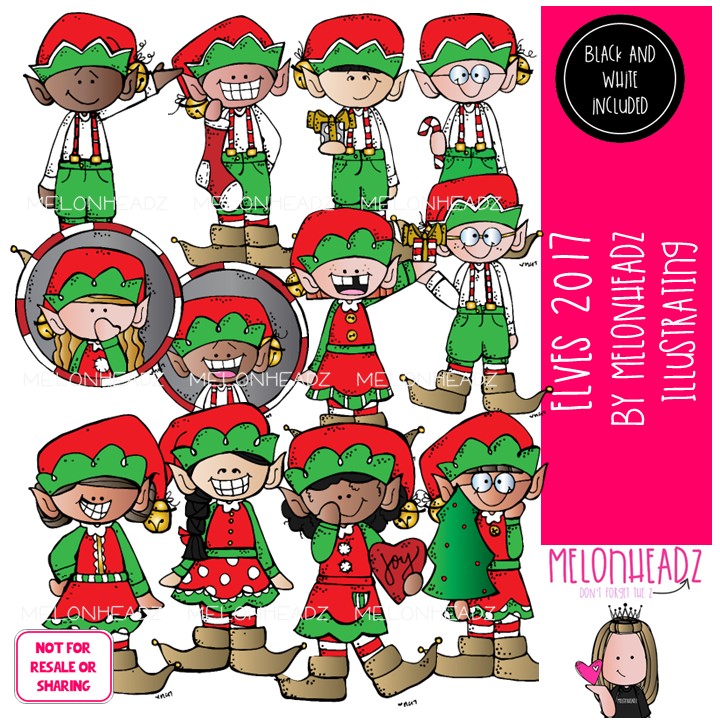 Elves clip art 2017, Christmas clip art COMBO PACK