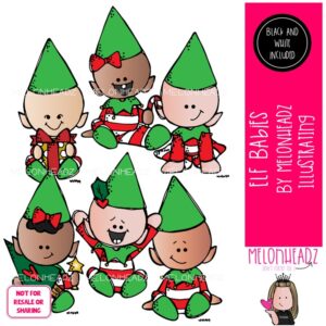 Elf Babies clip art, Christmas clip art Mini