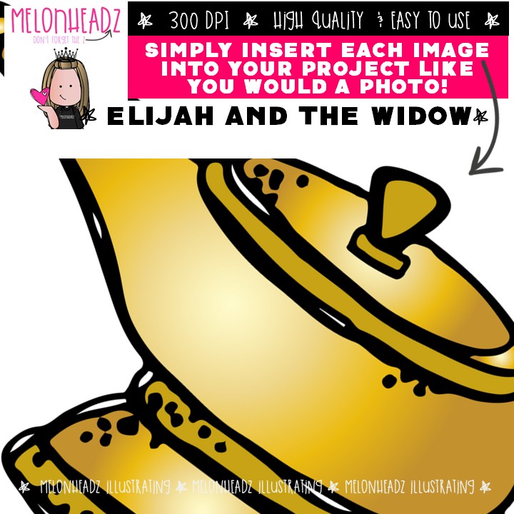 Elijah and the Widow clip art, Bible Mini - Image 3