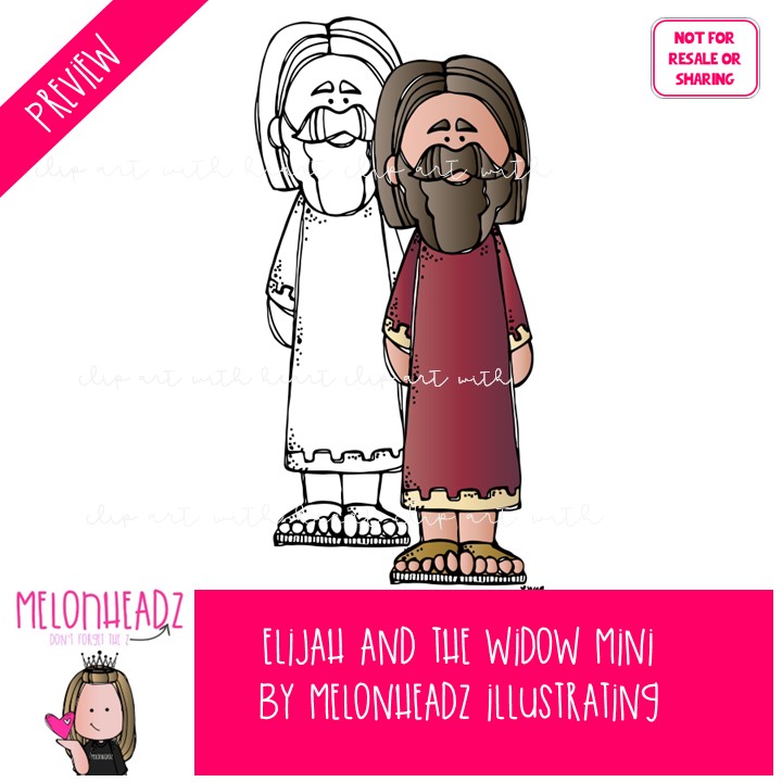 Elijah and the Widow clip art, Bible Mini - Image 2