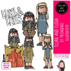 Elijah and Elisha clip art, Bible Mini