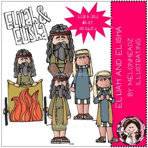 Elisha and Elijah clip art – Mini | Melonheadz Illustrating