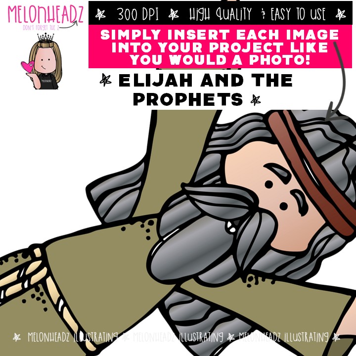 Elijah and the prophets clip art, Bible Mini - Image 3