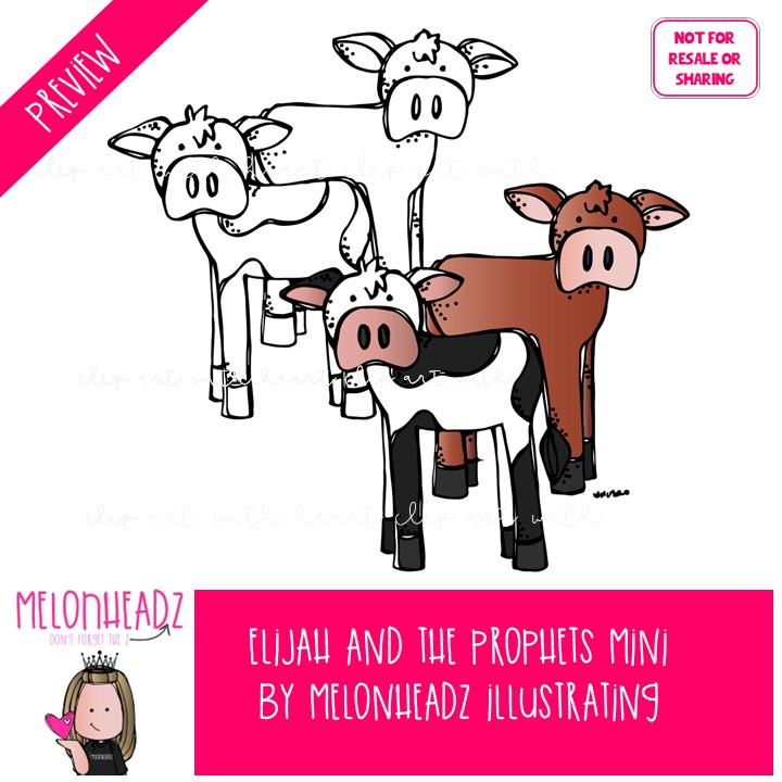 Elijah and the prophets clip art, Bible Mini - Image 2