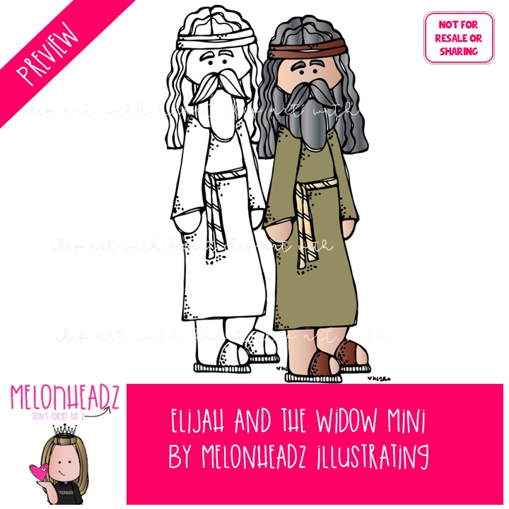 Elijah and the Widow clip art, Bible Mini - Image 2