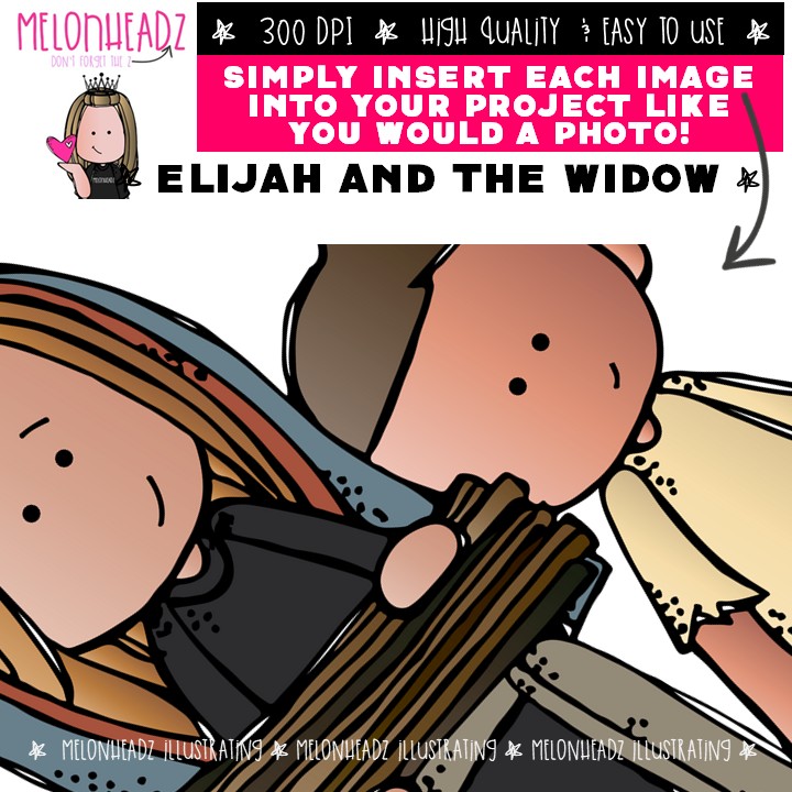 Elijah and the Widow clip art, Bible Mini - Image 3