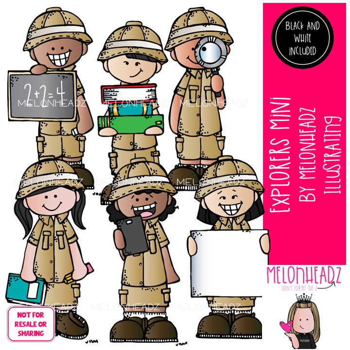 Explorers clip art, school, safari Mini