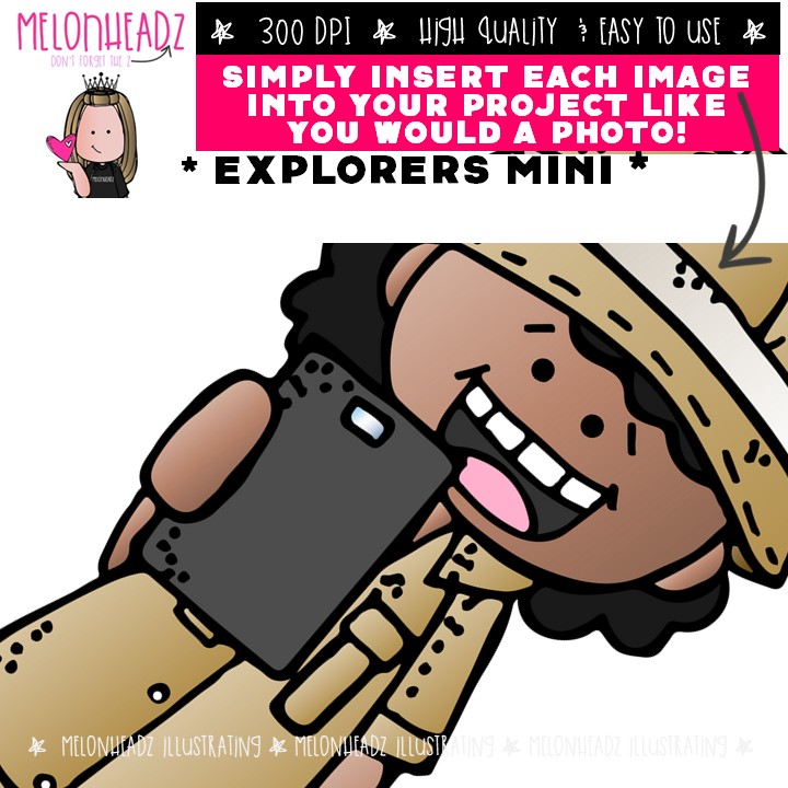 Explorers clip art, school, safari Mini - Image 3