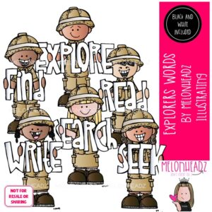 Explorers clip art, Words, Safari Mini