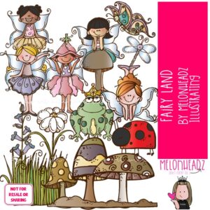 Fairy Land clip art, pixie COLORED Version